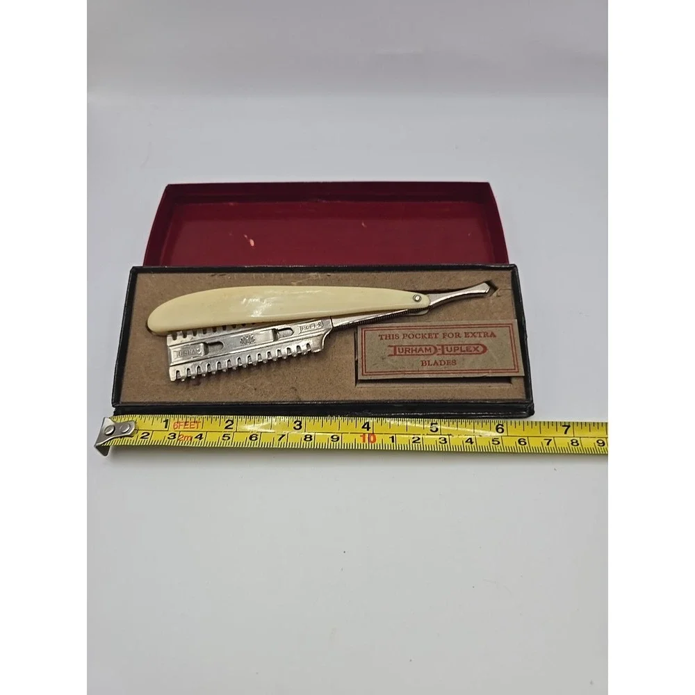 Vintage Durham-Duplex DuBarry Straight Celluloid Safety Razor He-Man's Blade